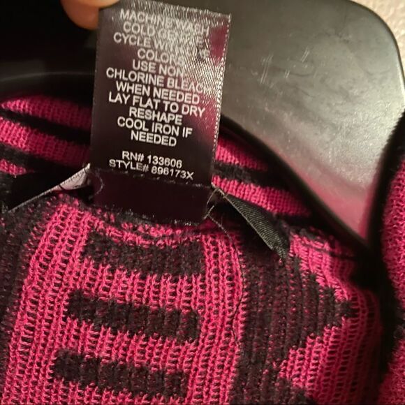 Ashley Stewart Black Pink Aztec Print Cardigan Sweater Vest - Picture 7 of 8